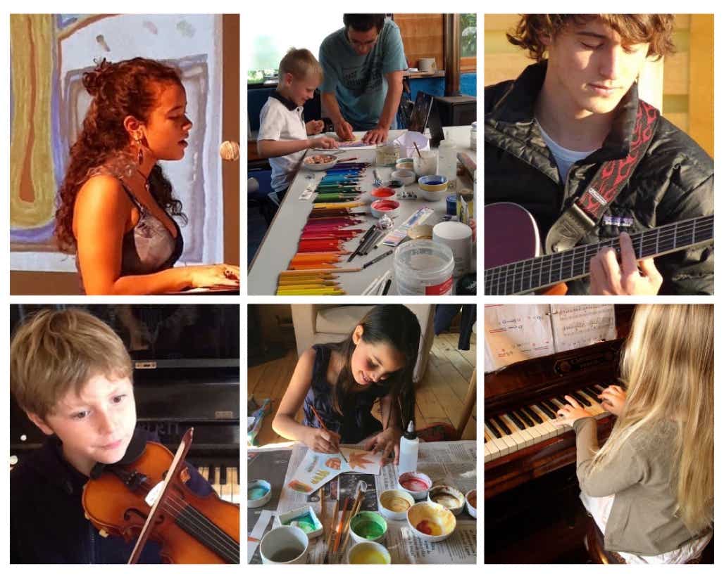 alumnos del taller artístico los pinos
